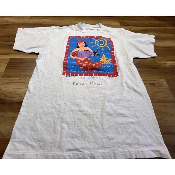 VINTAGE‎ Joe McAlister T-Shirt Kona Hawaii Sirena Muscle Beach 1990 Men's XL - Picture 1 of 15